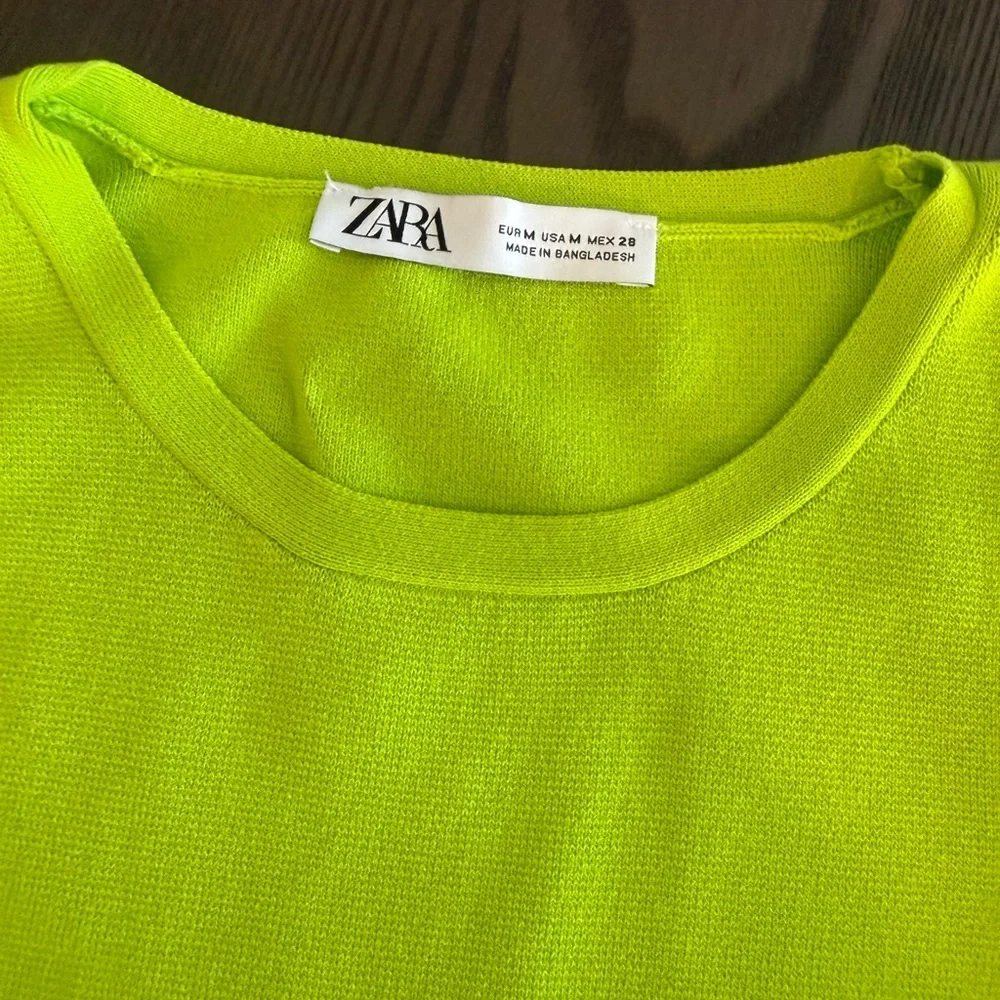Zara Neon Green Crop Top - Picture 4 of 4